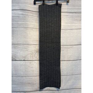 Gap Black and Grey Striped Merino Wool Scarf OS